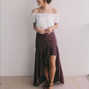 American Threads Purple High Low Skirt